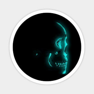 Teal Glowing Skull Magnet